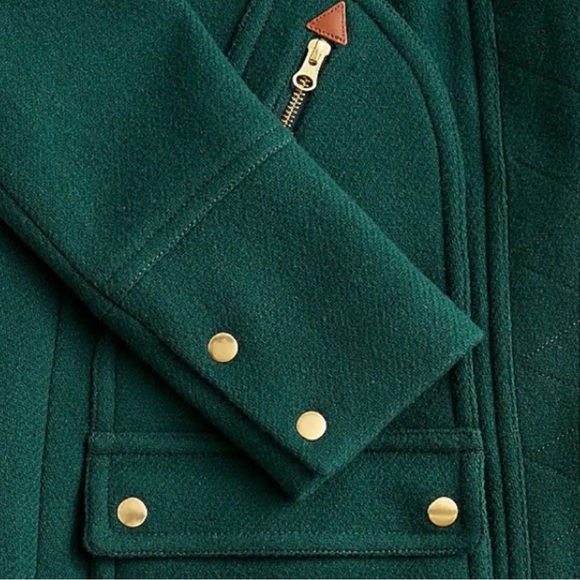 NWT J. Crew Petite Chateau Parka in Italian Wool - Forest Green - Picture 6 of 6